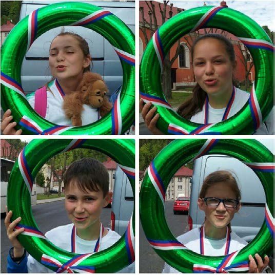 Děti na lanové dráze při Dni dětí v lesoparku (Slavkovský zpravodaj, 7/2017)