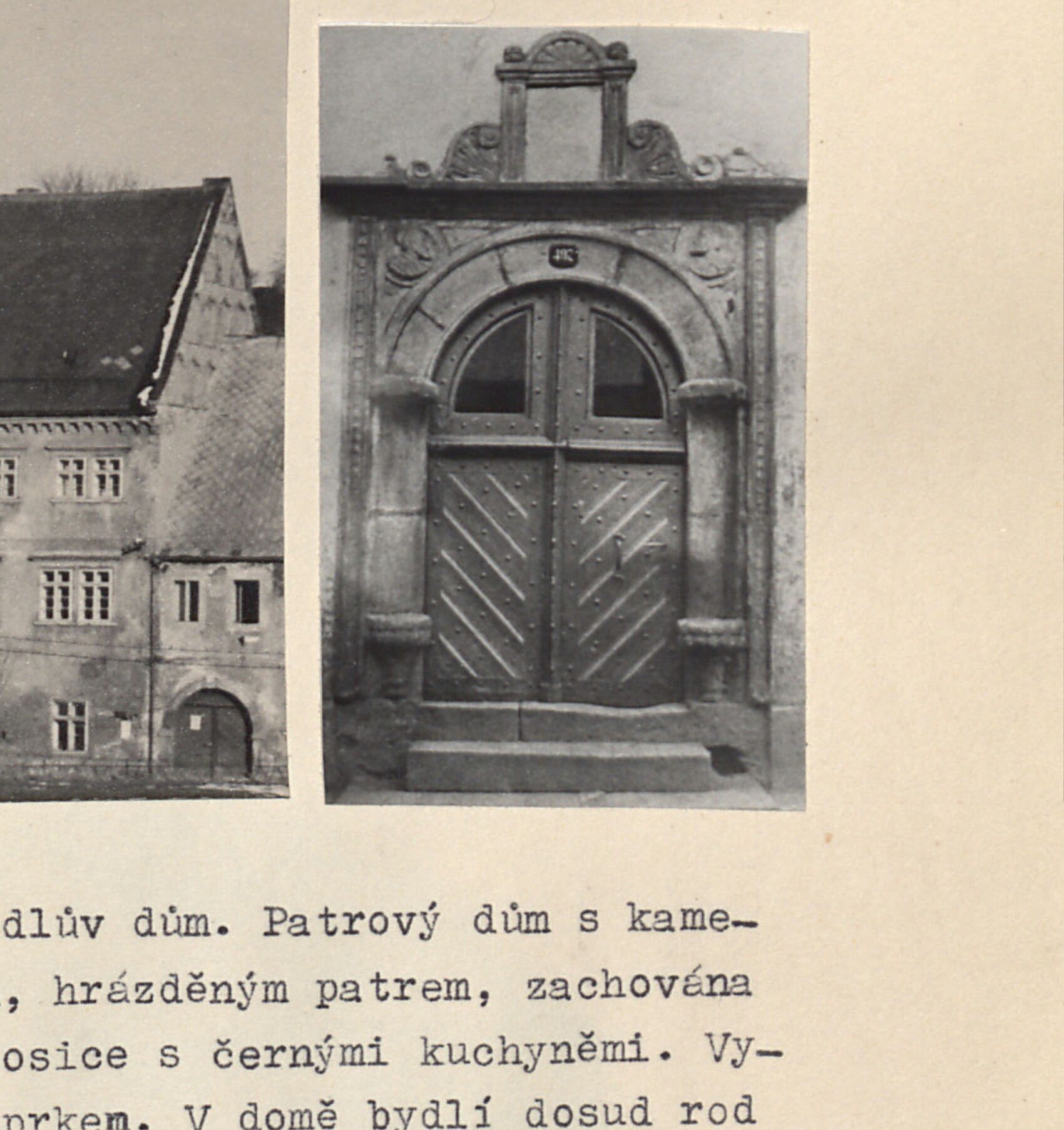 Čp. 497 (?) — okenní/dveřní kamenné ostění, detail