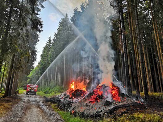 Slavkovští hasiči při zásahu u lesního požáru (Slavkovský zpravodaj, 5/2021)