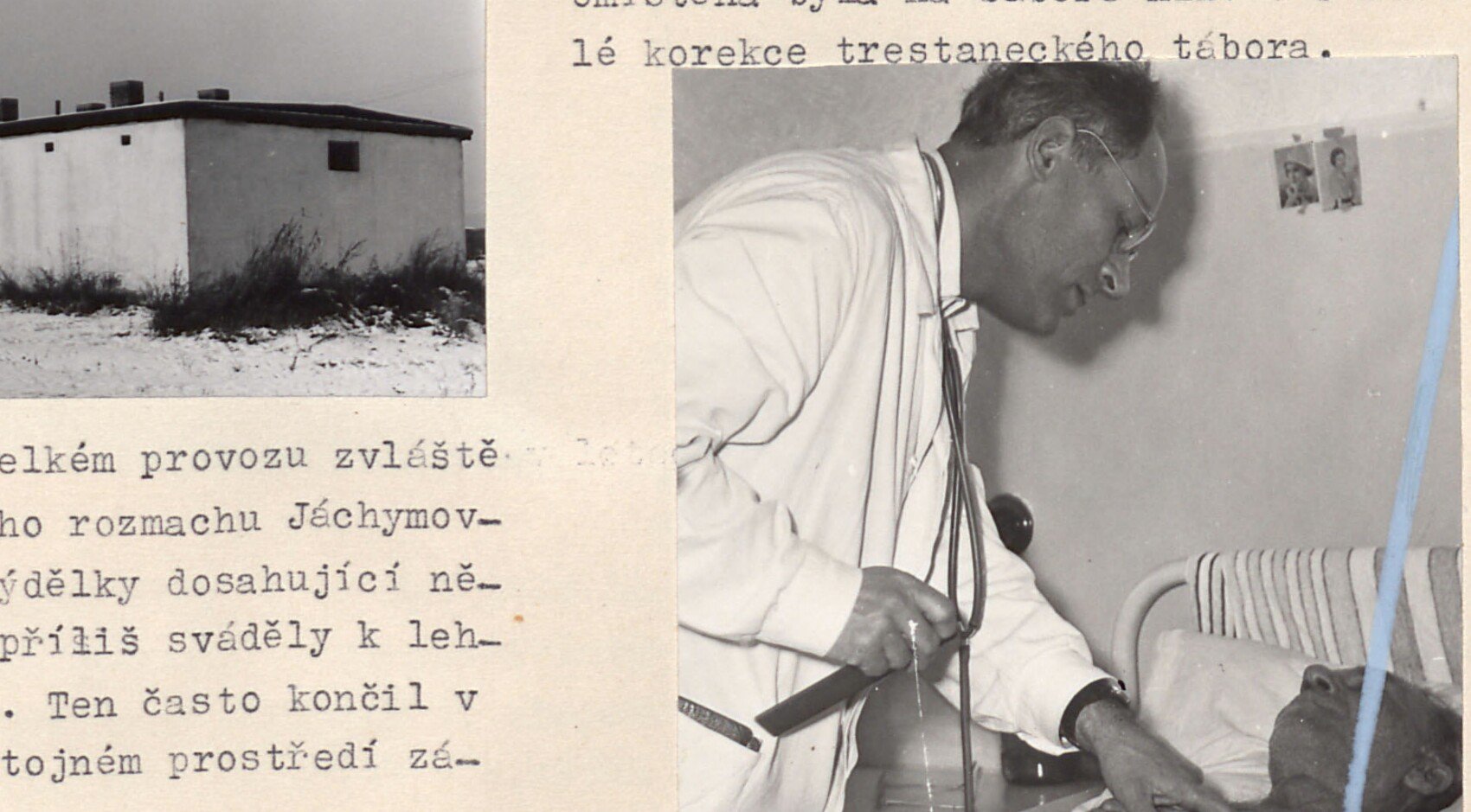 Lékař (či zdravotník) v bílém plášti při práci u přístroje v ordinaci.